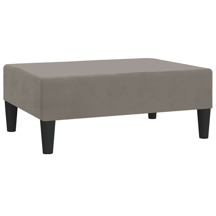 Canapea extensibilă cu taburet, 2 locuri, gri deschis, catifea WALTI