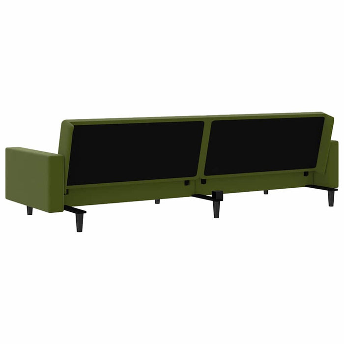 Canapea extensibilă cu taburet, 2 locuri, verde deschis catifea WALTI