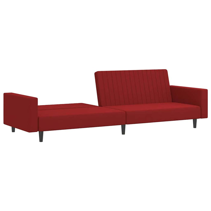 Canapea extensibilă cu taburet, 2 locuri, roșu vin, canapea WALTI