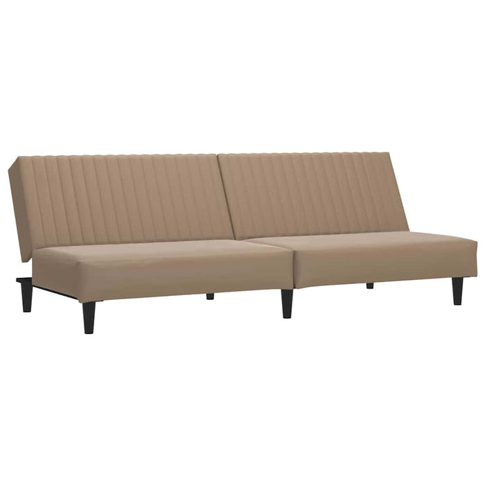 Canapea extensibilă 2 locuri, cu taburet, capucino, piele eco WALTI