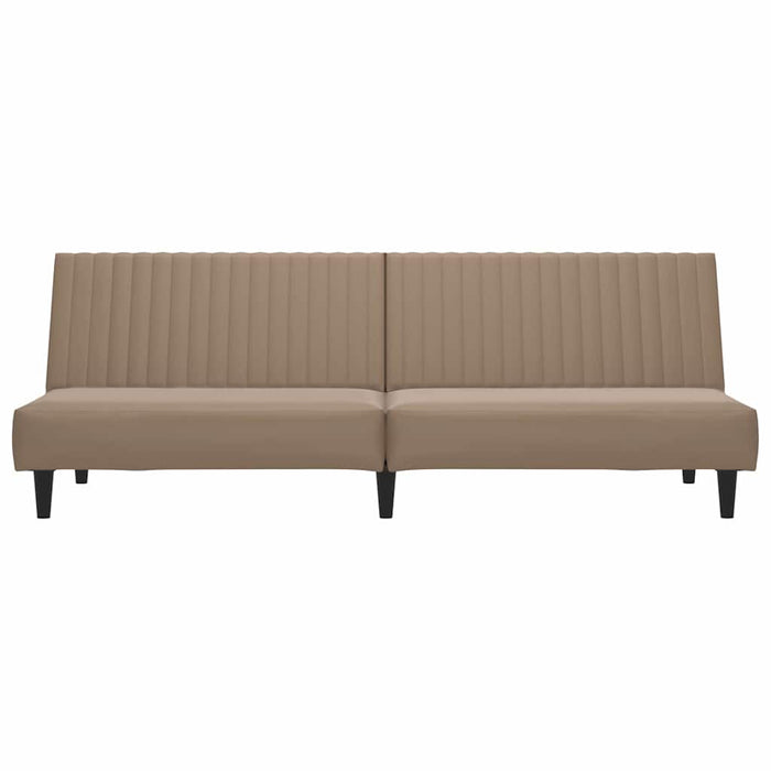 Canapea extensibilă 2 locuri, cu taburet, capucino, piele eco WALTI