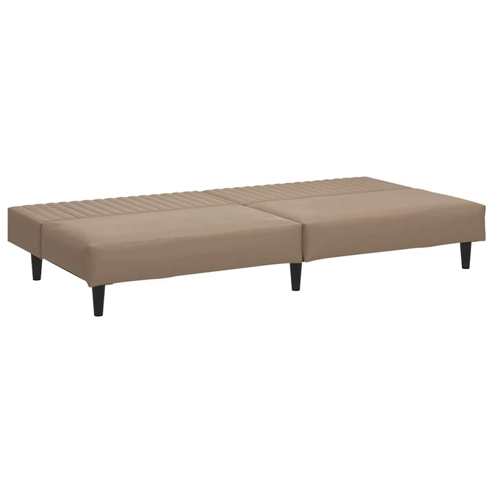 Canapea extensibilă 2 locuri, cu taburet, capucino, piele eco WALTI