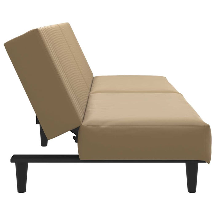 Canapea extensibilă 2 locuri, cu taburet, capucino, piele eco WALTI