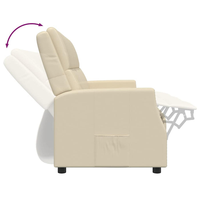 Scaun rabatabil cu 3 locuri, crem, piele ecologică WALTI