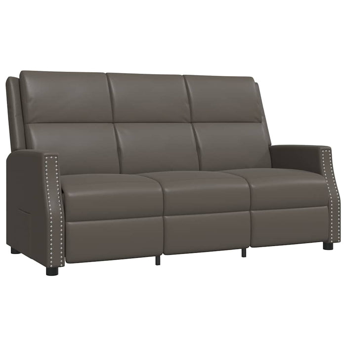 Canapea extensibilă, 3 locuri, gri, piele ecologică WALTI