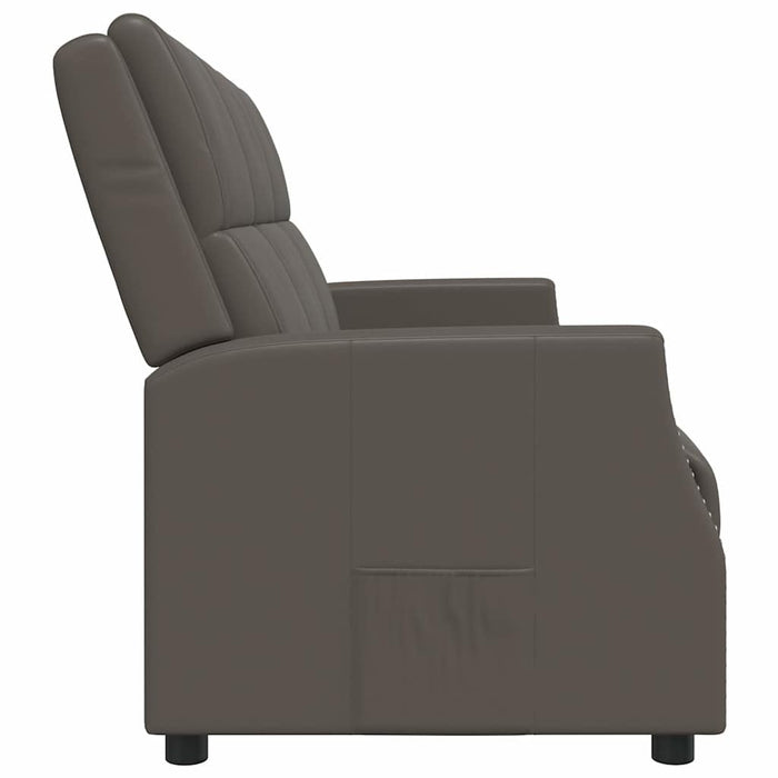 Canapea extensibilă, 3 locuri, gri, piele ecologică WALTI