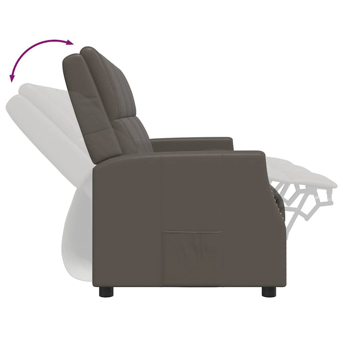 Canapea extensibilă, 3 locuri, gri, piele ecologică WALTI