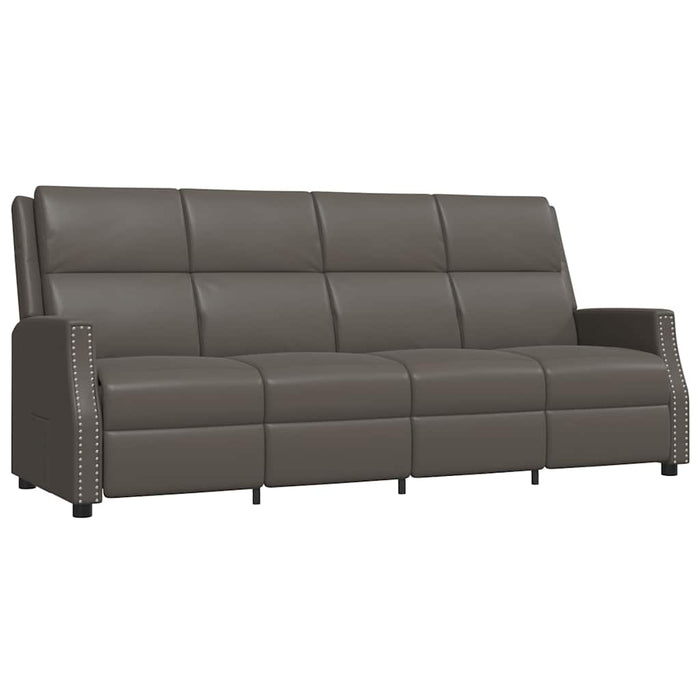 Canapea extensibilă, 4 locuri, gri, piele ecologică WALTI