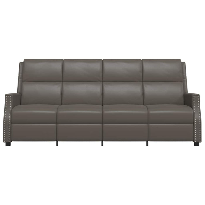 Canapea extensibilă, 4 locuri, gri, piele ecologică WALTI