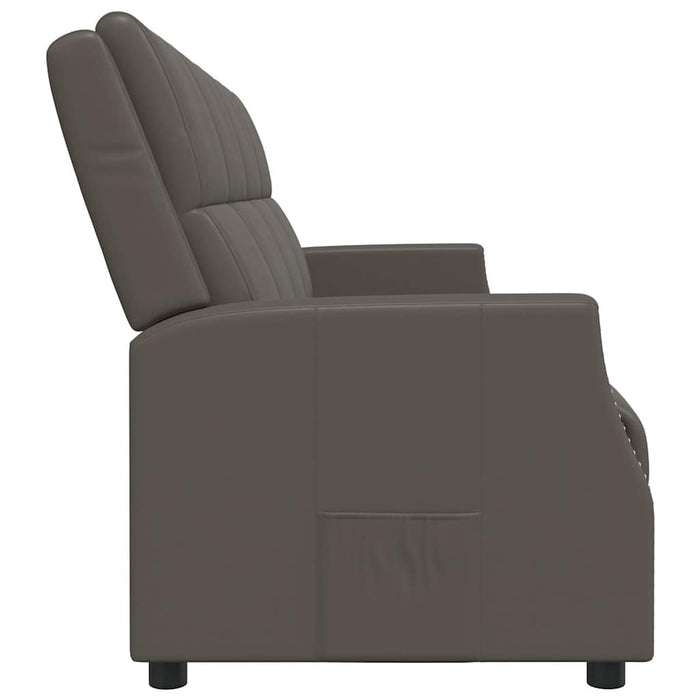 Canapea extensibilă, 4 locuri, gri, piele ecologică WALTI