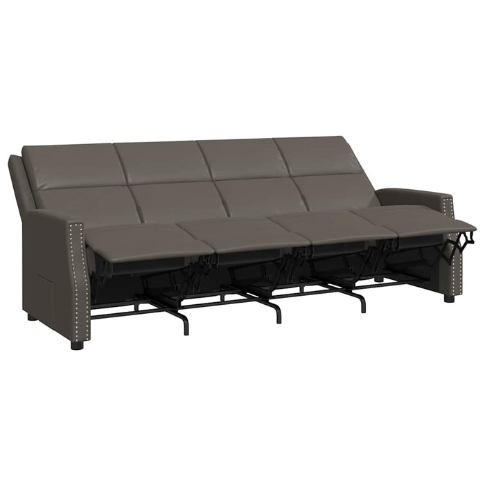 Canapea extensibilă, 4 locuri, gri, piele ecologică WALTI