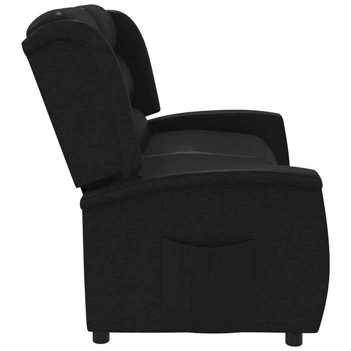 Fotoliu rabatabil cu 2 locuri, negru, material textil WALTI