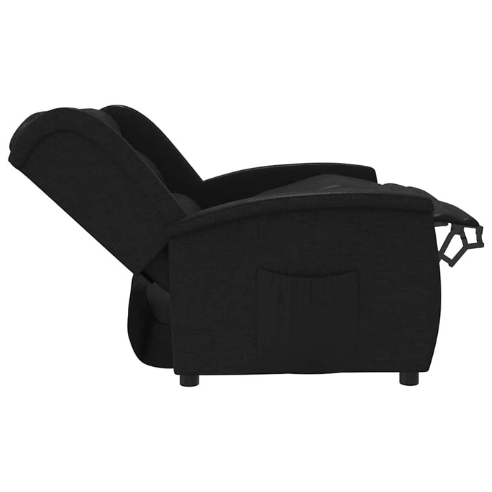Fotoliu rabatabil cu 2 locuri, negru, material textil WALTI