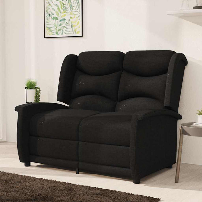 Fotoliu rabatabil cu 2 locuri, negru, material textil WALTI
