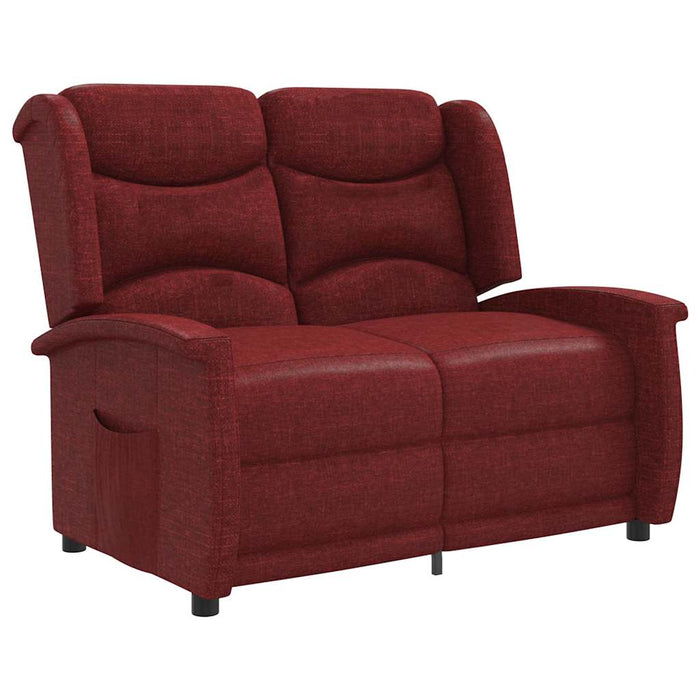 Fotoliu rabatabil cu 2 locuri, roșu vin, material textil WALTI