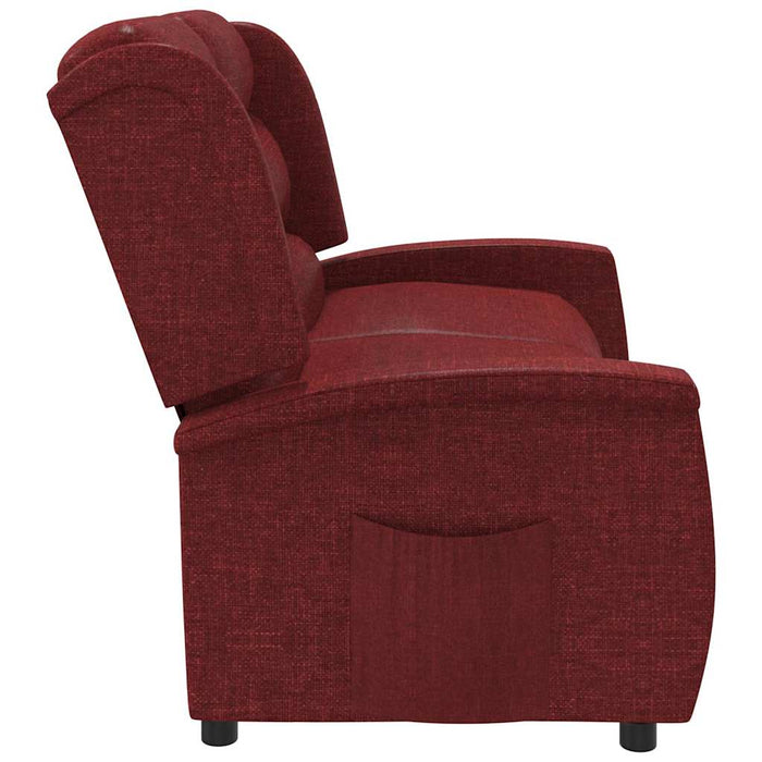 Fotoliu rabatabil cu 2 locuri, roșu vin, material textil WALTI