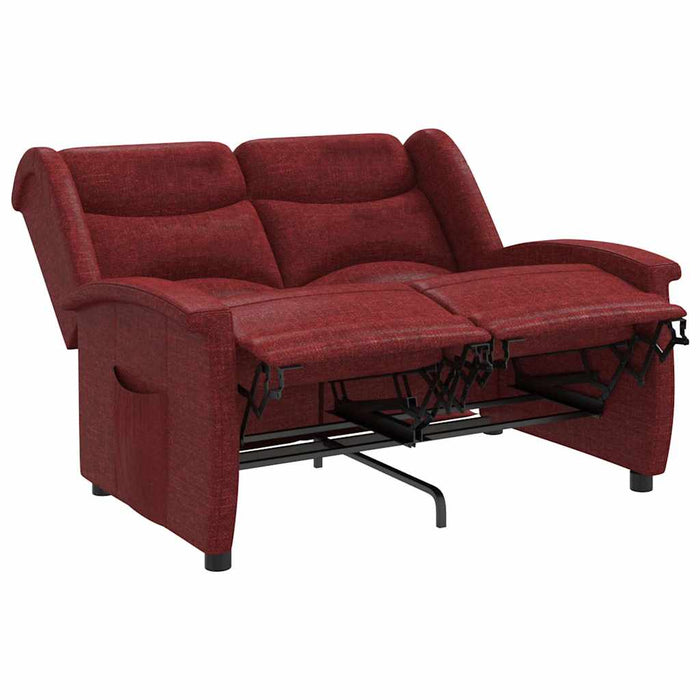 Fotoliu rabatabil cu 2 locuri, roșu vin, material textil WALTI
