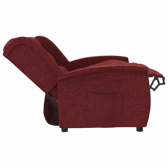 Fotoliu rabatabil cu 2 locuri, roșu vin, material textil WALTI