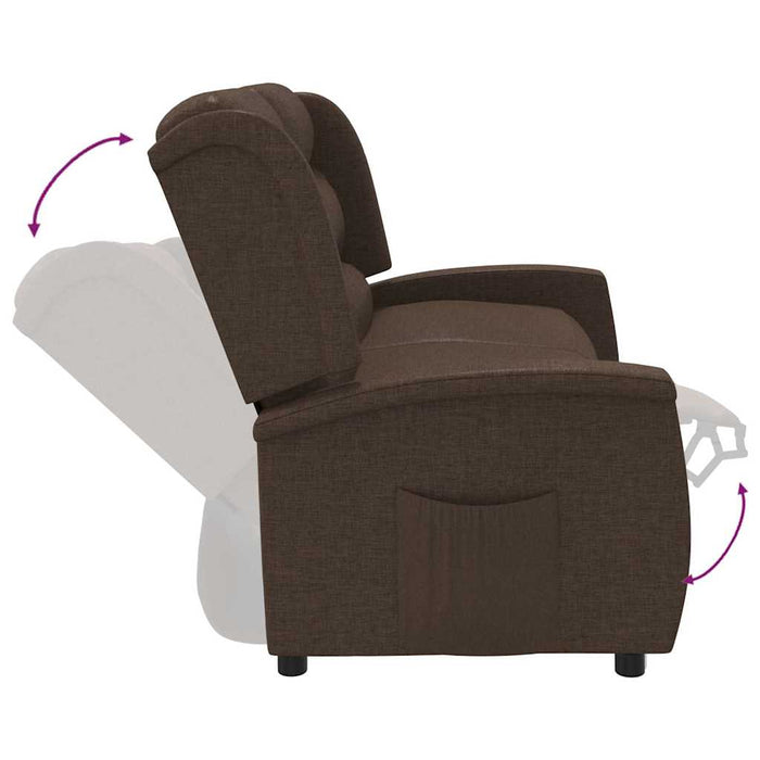 Fotoliu rabatabil cu 2 locuri, maro, material textil WALTI