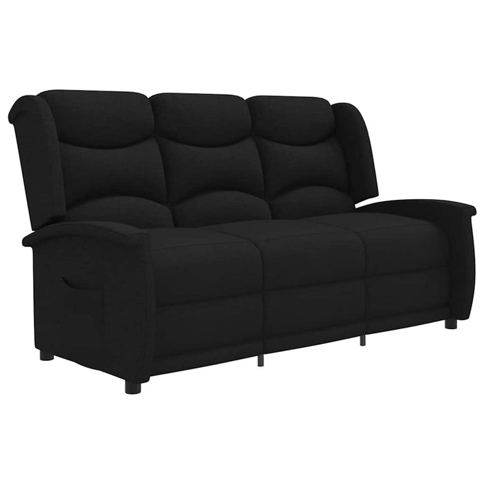 Fotoliu rabatabil cu 3 locuri, negru, material textil WALTI