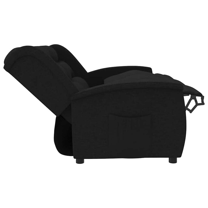 Fotoliu rabatabil cu 3 locuri, negru, material textil WALTI