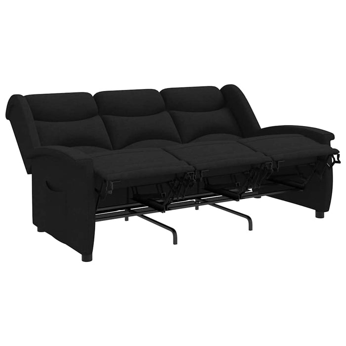 Fotoliu rabatabil cu 3 locuri, negru, material textil WALTI