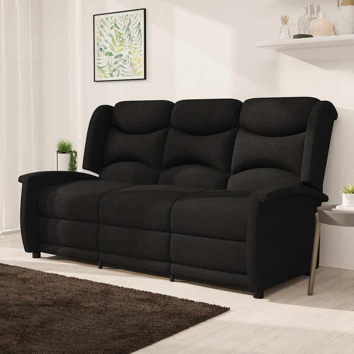 Fotoliu rabatabil cu 3 locuri, negru, material textil WALTI