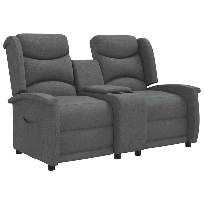 Fotoliu rabatabil 2 locuri / suport pahare, gri deschis, textil WALTI