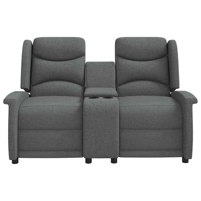 Fotoliu rabatabil 2 locuri / suport pahare, gri deschis, textil WALTI