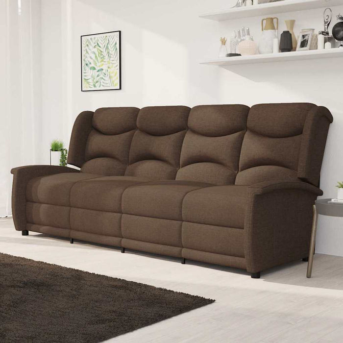 Fotoliu rabatabil cu 4 locuri, maro, material textil WALTI