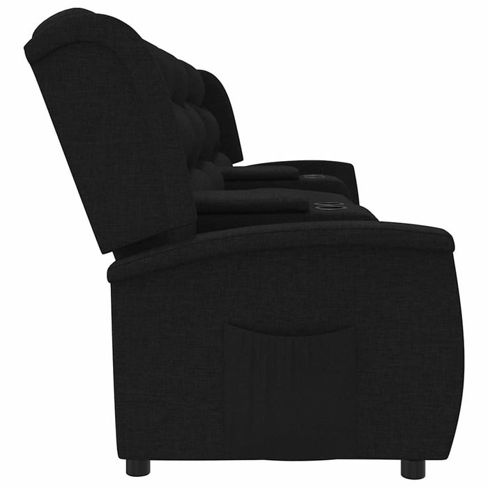 Fotoliu rabatabil cu 4 locuri/suport de pahar, negru, textil WALTI