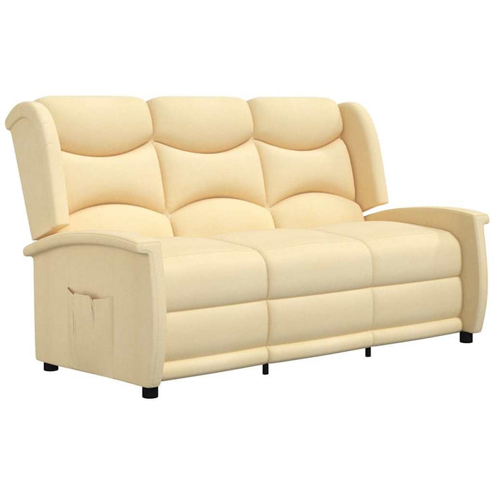 Fotoliu rabatabil cu 3 locuri, crem, textil microfibră WALTI