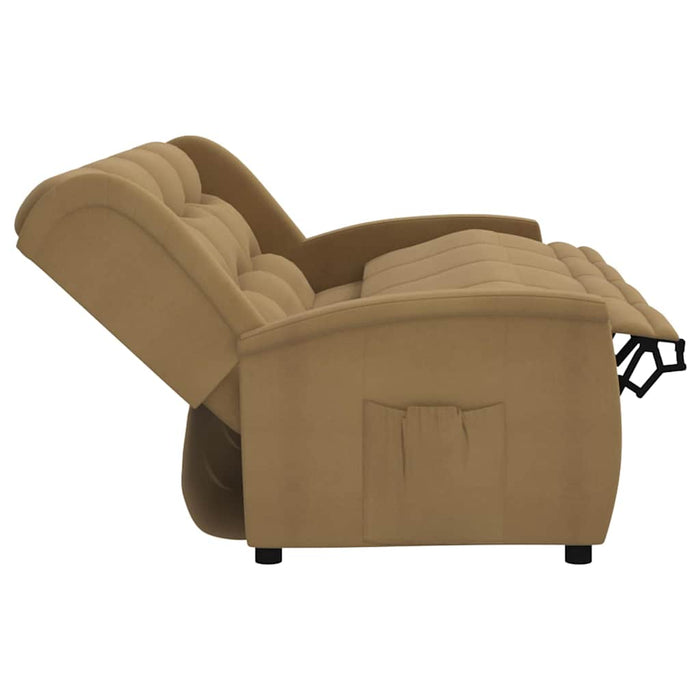 Fotoliu rabatabil cu 4 locuri, gri taupe, textil microfibră WALTI