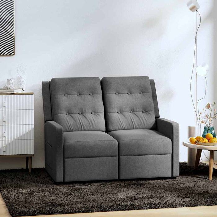 Fotoliu rabatabil cu 2 locuri, gri deschis, material textil WALTI