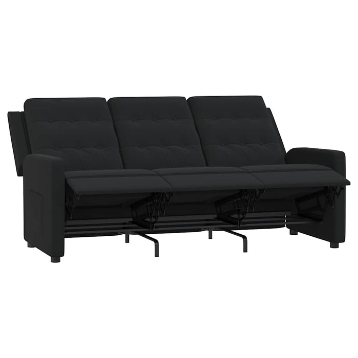 Fotoliu rabatabil cu 3 locuri, negru, material textil WALTI