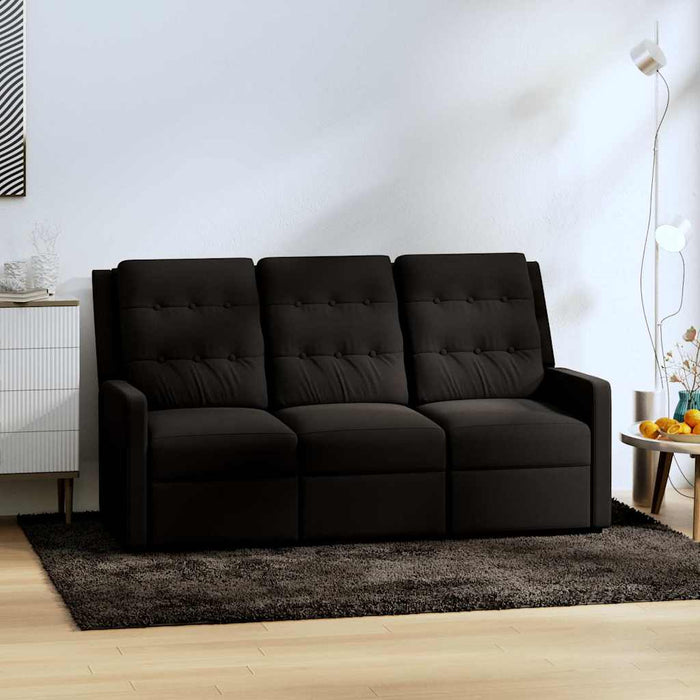 Fotoliu rabatabil cu 3 locuri, negru, material textil WALTI