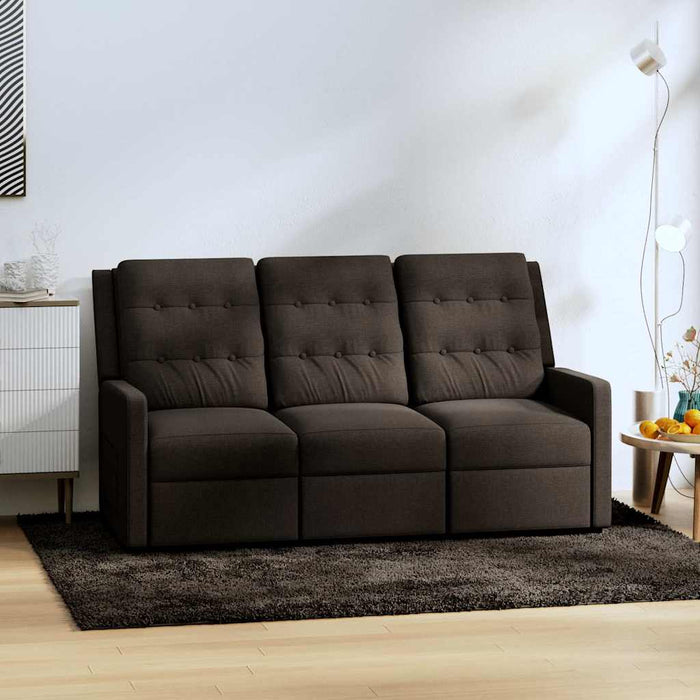 Fotoliu rabatabil cu 3 locuri, maro, material textil WALTI
