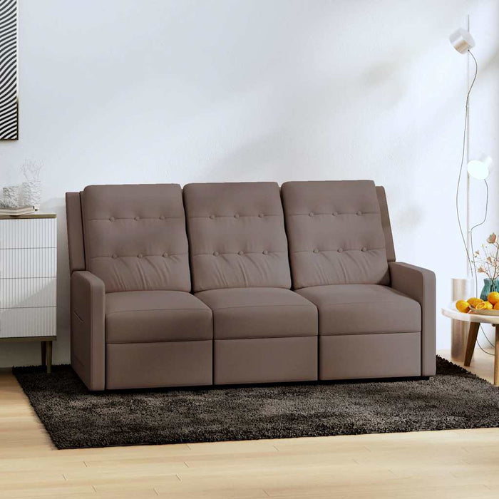 Fotoliu rabatabil cu 3 locuri, gri taupe, material textil WALTI