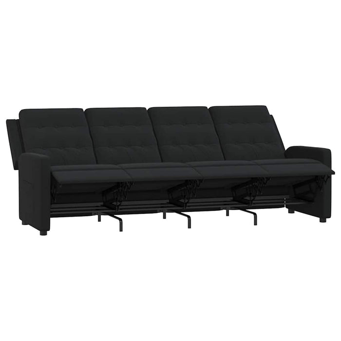 Fotoliu rabatabil, 4 locuri, negru, material textil WALTI