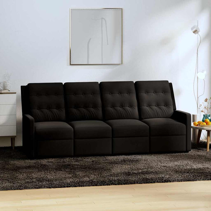 Fotoliu rabatabil, 4 locuri, negru, material textil WALTI