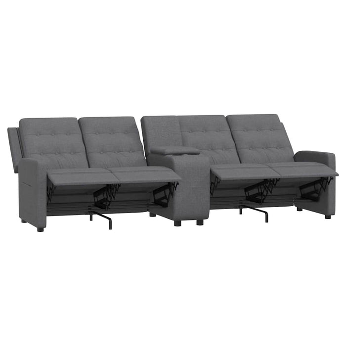 Fotoliu rabatabil cu 4 locuri/suport pahar, gri deschis, textil WALTI