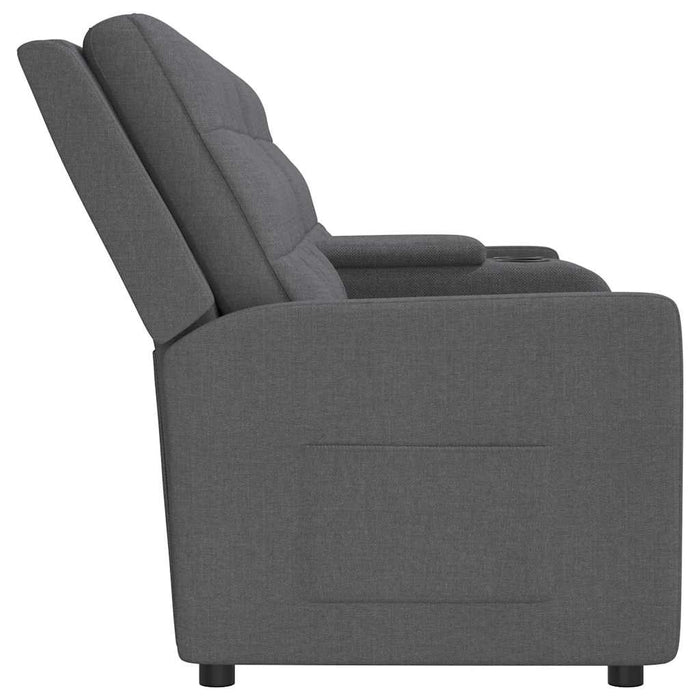 Fotoliu rabatabil cu 4 locuri/suport pahar, gri deschis, textil WALTI