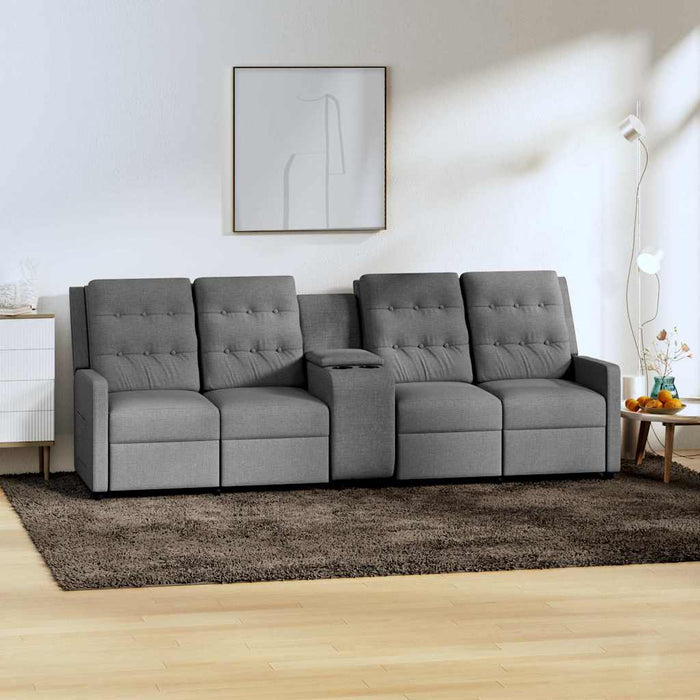 Fotoliu rabatabil cu 4 locuri/suport pahar, gri deschis, textil WALTI