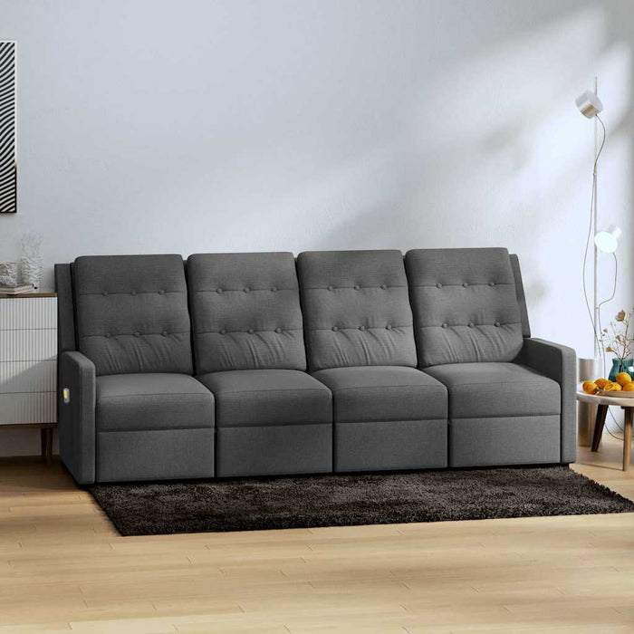 Fotoliu de masaj rabatabil cu 4 locuri, gri deschis, textil WALTI