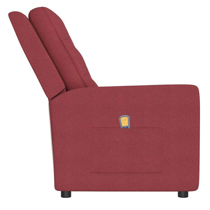 Fotoliu de masaj rabatabil, 4 locuri, roșu vin, material textil WALTI