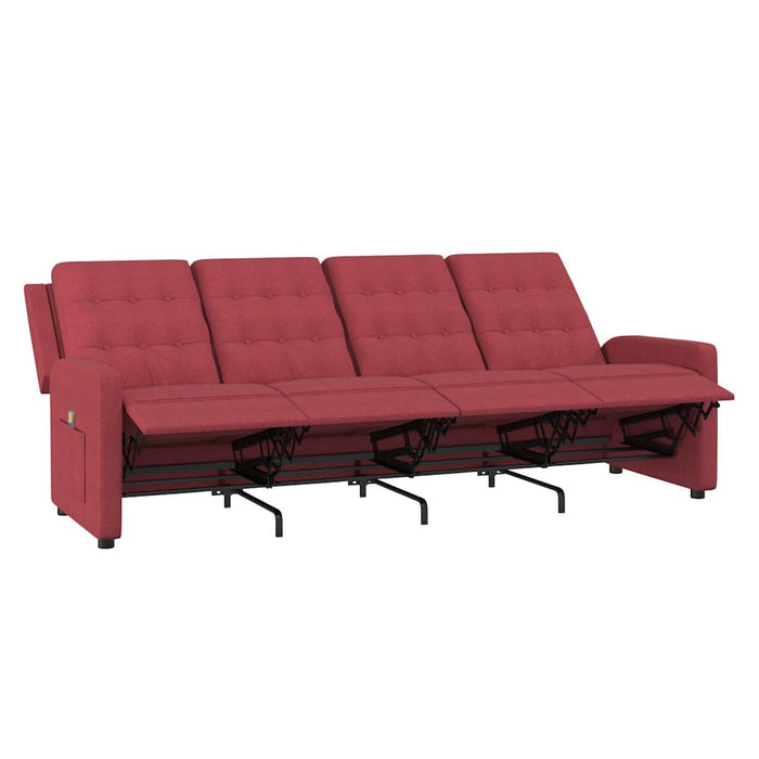 Fotoliu de masaj rabatabil, 4 locuri, roșu vin, material textil WALTI