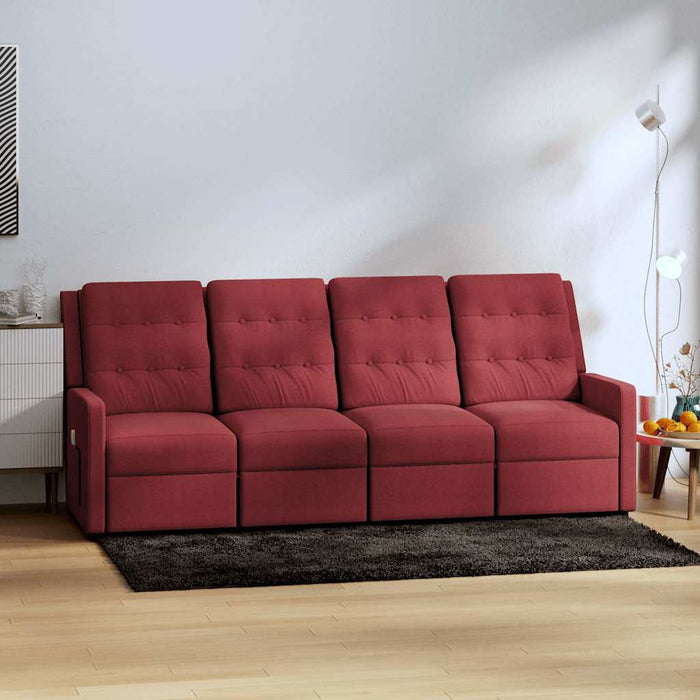 Fotoliu de masaj rabatabil, 4 locuri, roșu vin, material textil WALTI
