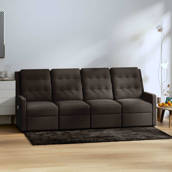 Fotoliu rabatabil de masaj cu 4 locuri, maro, material textil WALTI