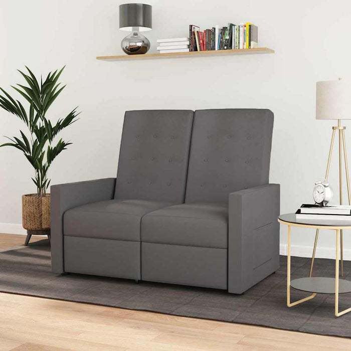 Fotoliu rabatabil cu 2 locuri, gri deschis, material textil WALTI