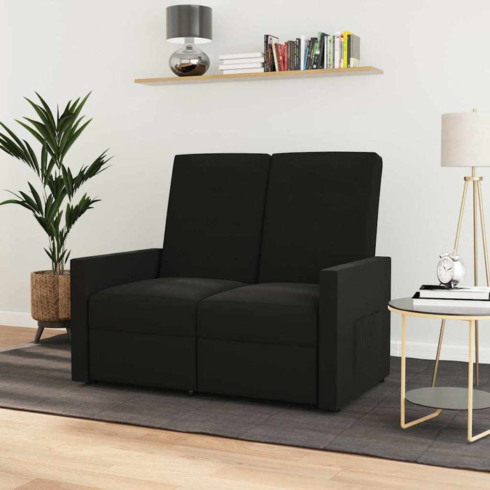 Fotoliu rabatabil cu 2 locuri, negru, material textil WALTI